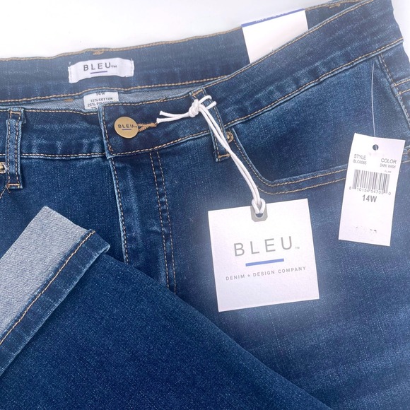 BLEU Denim Design Company Capri Jeans Dark Wash Size 14W - Picture 1 of 7